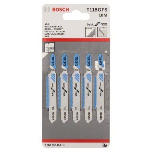  T 118 GFS Basic for Inox Stichsägeblätter Bosch Stichsägeblatt T 118 GFS, für Stichsägen 12374208