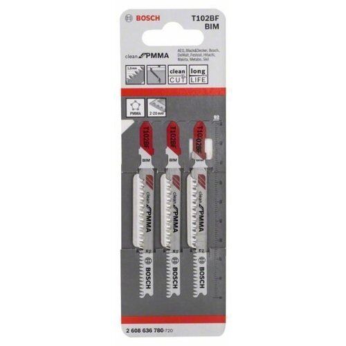  T 102 BF Clean for PMMA Stichsägeblätter Bosch Stichsägeblatt T 102 BF, für Stichsägen 12374225