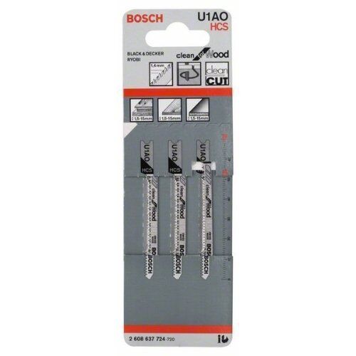  U 1 AO Clean for Wood Stichsägeblätter Bosch Stichsägeblatt U 1 AO, für Stichsägen 12374300