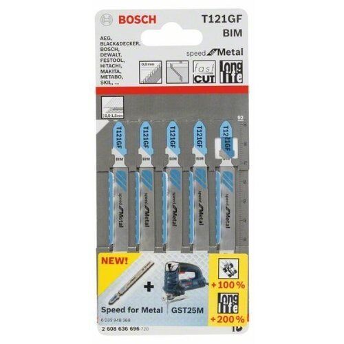  T 121 GF Speed for Metal Stichsägeblätter Bosch Stichsägeblatt T 121 GF, für Stichsägen 12374178