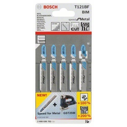  T 121 BF Speed for Metal Stichsägeblätter Bosch Stichsägeblatt T 121 BF, für Stichsägen 12374183