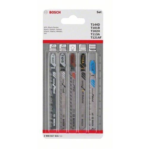  Stichsägeblätter 5-teilige Allround-Sets mit T-Schaft Bosch 5-tlg. Stichsägeblatt-Set Allrounder, T-Schaft, für Stichsägen 12374328
