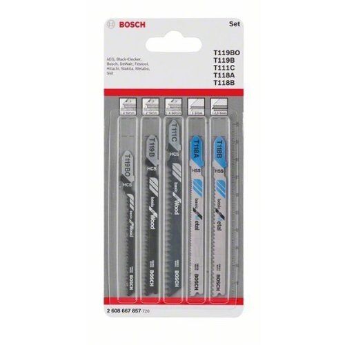  Stichsägeblätter 5-teilige Stichsägeblatt-Sets Basic for Wood and Metal mit T-Schaft Bosch 5-tlg. Stichsägeblatt-Set Wood and Metal Basic, T-Schaft, für Stichsägen 12374329