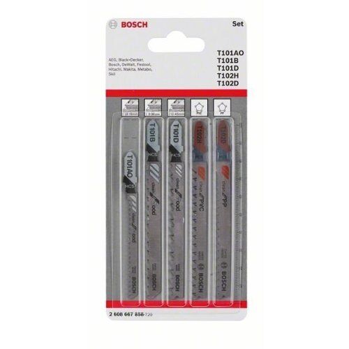  Stichsägeblätter 5-teiliges Set Wood and Plastics mit T-Schaft Bosch 5-tlg. Stichsägeblatt-Set Wood and Plastics, T-Schaft, für Stichsägen 12374330