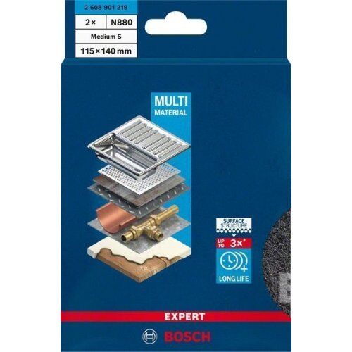  EXPERT N880 Vliespads zum Handschleifen Bosch EXPERT N880 Vliespad zum Handschleifen, 115 x 140 mm, Medium S, 2-tlg., für Handschleifen 12375216