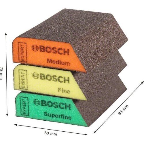  EXPERT S470 Kombi Schleifschwämme Bosch EXPERT S470 Combi Block, 69 x 97 x 26 mm, M, F, SF, 3-tlg., für Handschleifen 12375191