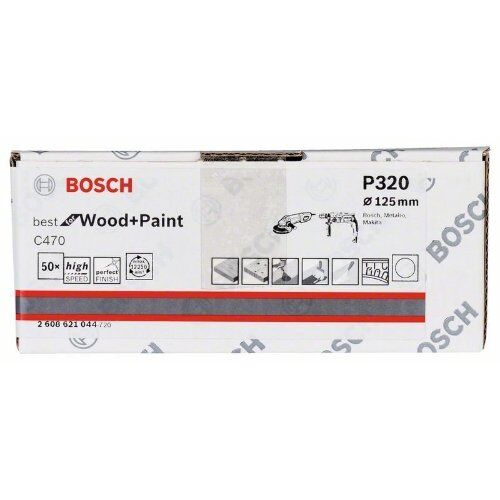  Für Winkelschleifer C470 Best for Wood and Paint Schleifpapier für Winkelschleifer und Bohrer Bosch Schleifblatt Papier C470, 50er-Pack, für kleine Winkelschleifer 12375837