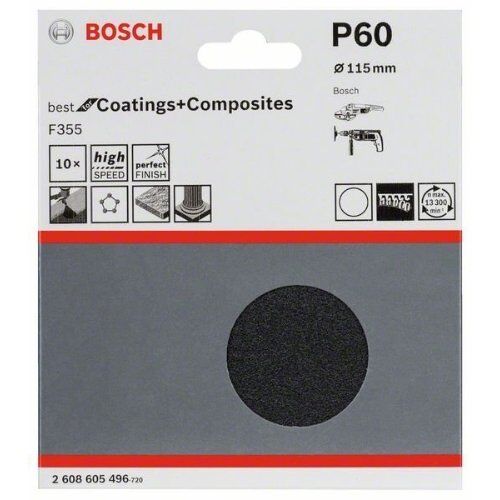  F355 Best for Coatings and Composites Schleifpapier für Winkelschleifer Bosch 10-tlg. Schleifblatt-Set F355, für kleine Winkelschleifer 12376011
