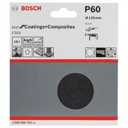  F355 Best for Coatings and Composites Schleifpapier für Winkelschleifer Bosch 10-tlg. Schleifblatt-Set F355, für kleine Winkelschleifer 12376006