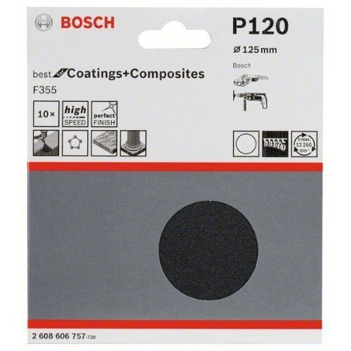  F355 Best for Coatings and Composites Schleifpapier für Winkelschleifer Bosch 10-tlg. Schleifblatt-Set F355, für kleine Winkelschleifer 12376008
