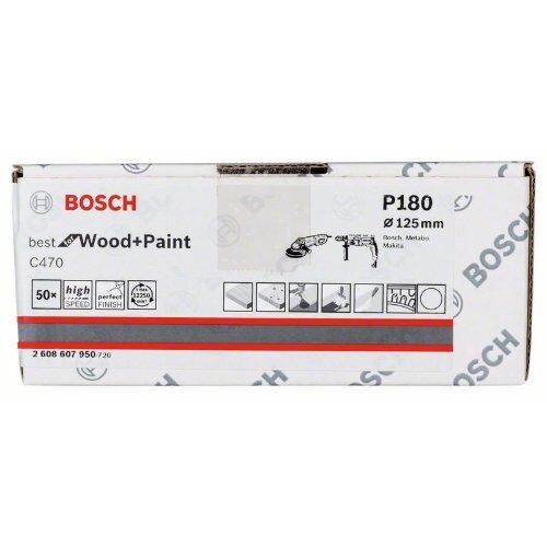  Für Winkelschleifer C470 Best for Wood and Paint Schleifpapier für Winkelschleifer und Bohrer Bosch Schleifblatt Papier C470, 50er-Pack, für kleine Winkelschleifer 12375839