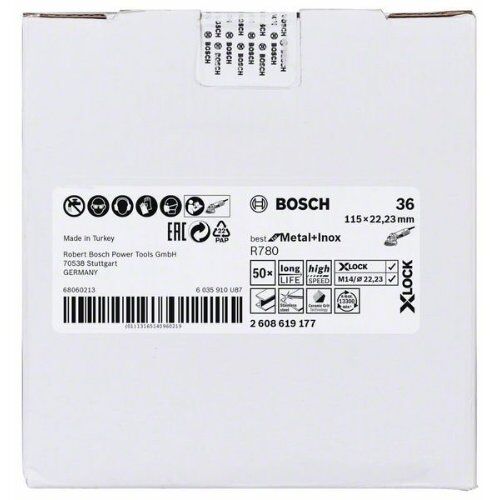 R780 Best for Metal und Inox X-LOCK Fiberschleifscheiben Bosch X-LOCK Fiberscheibe, 115 mm, K 36, Sternloch, R780 Best for Metal + Inox, für kleine Winkelschleifer 12375848  R780 Best for Metal und Inox X-LOCK Fiberschleifscheiben Bosch X-LOCK Fiberscheibe, 115 mm, K 36, Sternloch, R780 Best for Metal + Inox, für kleine Winkelschleifer 12375848