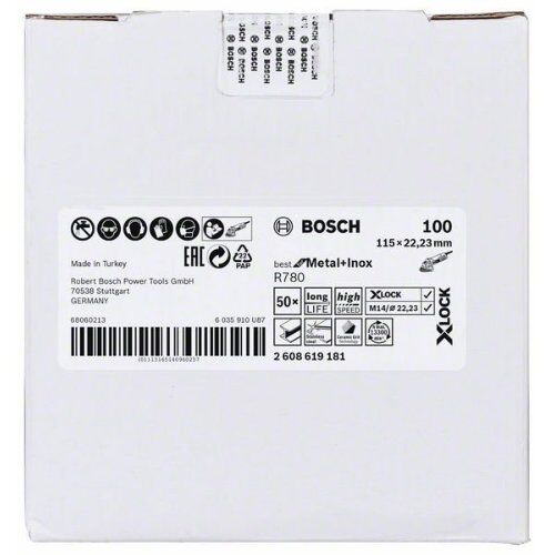 R780 Best for Metal und Inox X-LOCK Fiberschleifscheiben Bosch X-LOCK Fiberscheibe, 115 mm, K 100, Sternloch, R780 Best for Metal + Inox, für kleine Winkelschleifer 12375845  R780 Best for Metal und Inox X-LOCK Fiberschleifscheiben Bosch X-LOCK Fiberscheibe, 115 mm, K 100, Sternloch, R780 Best for Metal + Inox, für kleine Winkelschleifer 12375845