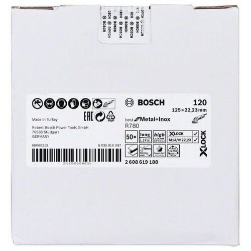 R780 Best for Metal und Inox X-LOCK Fiberschleifscheiben Bosch X-LOCK Fiberscheibe, 125 mm, K 120, Sternloch, R780 Best for Metal + Inox, für kleine Winkelschleifer 12375841  R780 Best for Metal und Inox X-LOCK Fiberschleifscheiben Bosch X-LOCK Fiberscheibe, 125 mm, K 120, Sternloch, R780 Best for Metal + Inox, für kleine Winkelschleifer 12375841