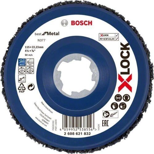  N377 SCM X-LOCK Scheiben für Winkelschleifer Bosch X-LOCK N377 Reinigungsscheibe Metall, 115 mm, 22,23 mm, für kleine Winkelschleifer 12375992