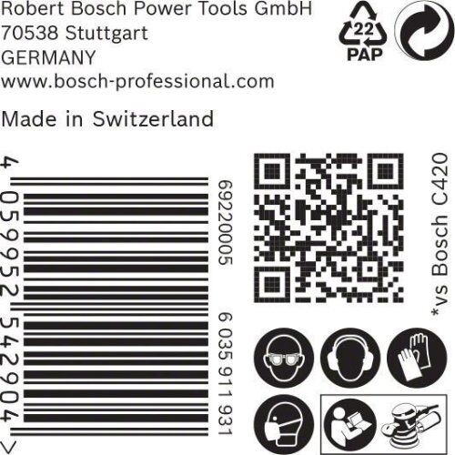  EXPERT C470 Schleifblatt ohne Löcher für Winkelschleifer und Bohrer Bosch EXPERT C470 Schleifpapier ohne Löcher für Winkelschleifer und Bohrer, 125 mm, G 60, 50-tlg., für kleine Winkelschleifer 12376088