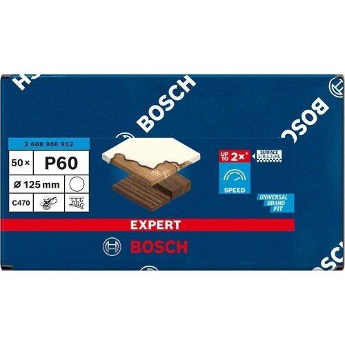  EXPERT C470 Schleifblatt ohne Löcher für Winkelschleifer und Bohrer Bosch EXPERT C470 Schleifpapier ohne Löcher für Winkelschleifer und Bohrer, 125 mm, G 60, 50-tlg., für kleine Winkelschleifer 12376088
