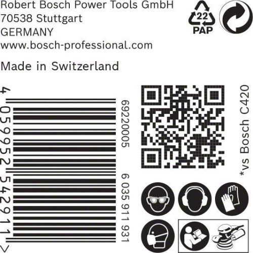  EXPERT C470 Schleifblatt ohne Löcher für Winkelschleifer und Bohrer Bosch EXPERT C470 Schleifpapier ohne Löcher für Winkelschleifer und Bohrer, 125 mm, G 80, 50-tlg., für kleine Winkelschleifer 12376091