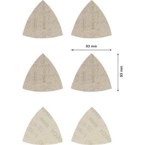  EXPERT M480 Netzstruktur-Schleifblätter Set für Deltaschleifer Bosch EXPERT M480 Schleifnetz-Set, 93 x 93 mm, 6 Stück, für Deltaschleifer 12376103