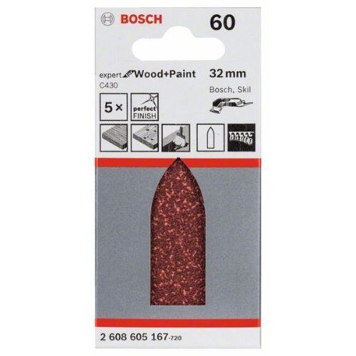  C430 Expert for Wood Schleifpapier für Deltaschleifer Bosch Schleifblatt C430, 5er-Pack, für Deltaschleifer 12376189