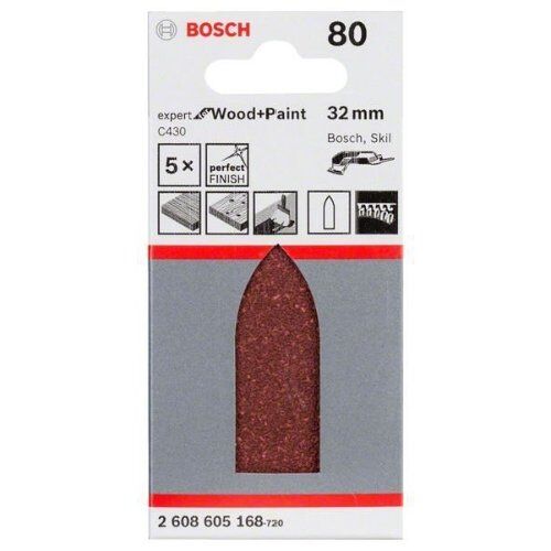  C430 Expert for Wood Schleifpapier für Deltaschleifer Bosch Schleifblatt C430, 5er-Pack, für Deltaschleifer 12376188