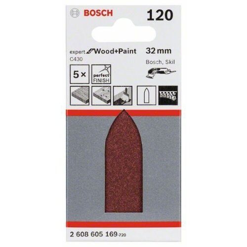  C430 Expert for Wood Schleifpapier für Deltaschleifer Bosch Schleifblatt C430, 5er-Pack, für Deltaschleifer 12376187