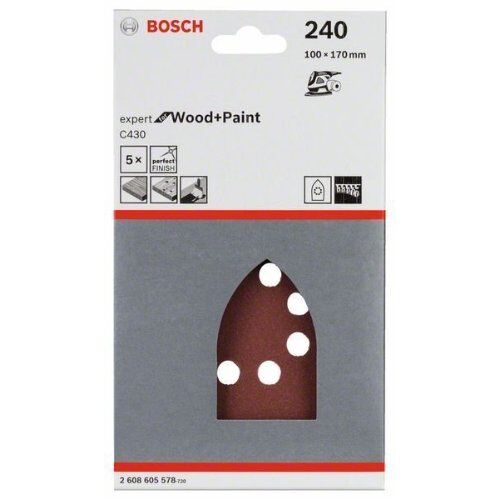 C430 Expert for Wood Schleifpapier für Multischleifer Bosch 5-tlg. Schleifblatt-Set C430, für Multischleifer 12376196