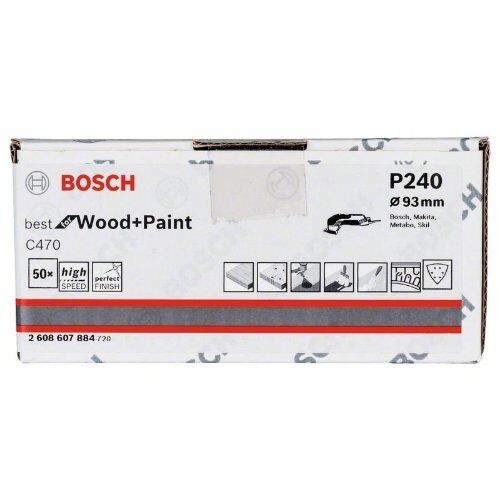  C470 Best for Wood and Paint Schleifpapier für Deltaschleifer und Multifunktionswerkzeuge Bosch Schleifblatt C470, 50er-Pack, für Deltaschleifer 12376180