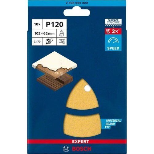  EXPERT C470 Schleifblatt mit 11 Löchern für Multischleifer Bosch EXPERT C470 Schleifpapier mit 11 Löchern für Multischleifer, 102 x 62 mm, 93 mm, G 120, 10-tlg., für Multischleifer 12376152