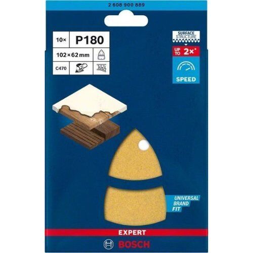  EXPERT C470 Schleifblatt mit 11 Löchern für Multischleifer Bosch EXPERT C470 Schleifpapier mit 11 Löchern für Multischleifer, 102 x 62 mm, 93 mm, G 180, 10-tlg., für Multischleifer 12376153