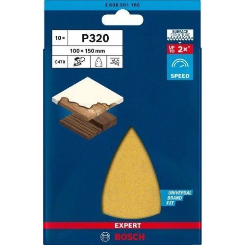  EXPERT C470 Schleifblatt mit 7 Löchern für Multischleifer Bosch EXPERT C470 Schleifpapier mit 7 Löchern für Multischleifer, 100 x 150 mm, G 320, 10-tlg., für Multischleifer 12376147