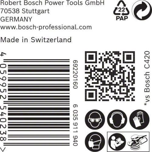  EXPERT M480 Schleifnetze für Exzenterschleifer Bosch EXPERT M480 Schleifnetz für Exzenterschleifer, 125 mm, G 220, 50 Stück, für Exzenterschleifer 12376280