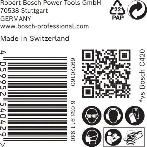  EXPERT M480 Schleifnetze für Exzenterschleifer Bosch EXPERT M480 Schleifnetz für Exzenterschleifer, 150 mm, G 240, 50 Stück, für Exzenterschleifer 12376269