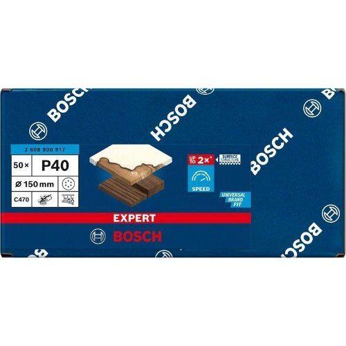  EXPERT C470 Schleifblatt mit 6 Löchern für Exzenterschleifer Bosch EXPERT C470 Schleifpapier mit 6 Löchern für Exzenterschleifer, 150 mm, G 40, 50-tlg., für Exzenterschleifer 12376297