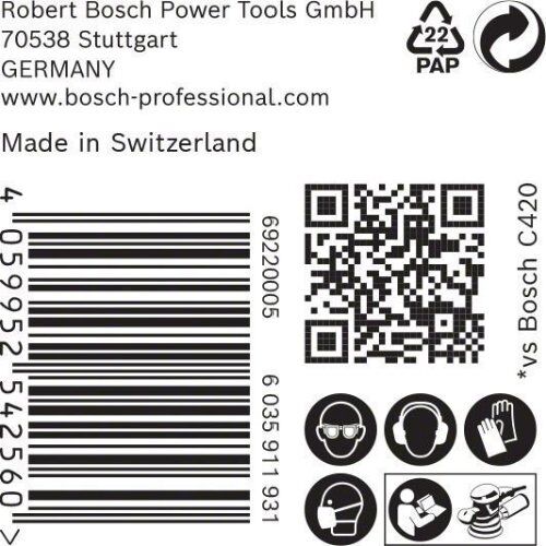  EXPERT C470 Schleifblatt mit 6 Löchern für Exzenterschleifer Bosch EXPERT C470 Schleifpapier mit 6 Löchern für Exzenterschleifer, 150 mm, G 60, 50-tlg., für Exzenterschleifer 12376306