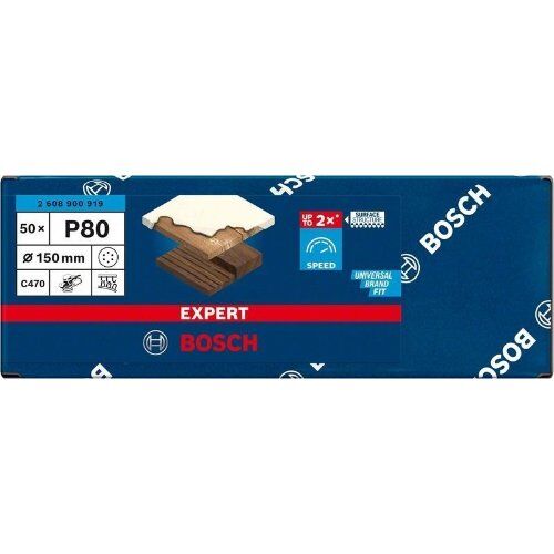  EXPERT C470 Schleifblatt mit 6 Löchern für Exzenterschleifer Bosch EXPERT C470 Schleifpapier mit 6 Löchern für Exzenterschleifer, 150 mm, G 80, 50-tlg., für Exzenterschleifer 12376298