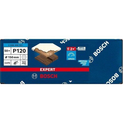  EXPERT C470 Schleifblatt mit 6 Löchern für Exzenterschleifer Bosch EXPERT C470 Schleifpapier mit 6 Löchern für Exzenterschleifer, 150 mm, G 120, 50-tlg., für Exzenterschleifer 12376305