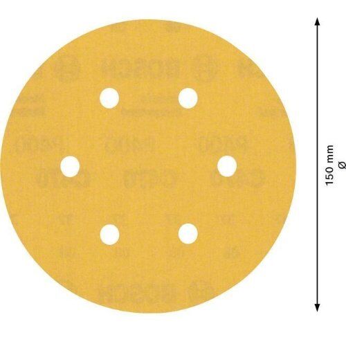 EXPERT C470 Schleifblatt mit 6 Löchern für Exzenterschleifer Bosch EXPERT C470 Schleifpapier mit 6 Löchern für Exzenterschleifer, 150 mm, G 400, 50-tlg., für Exzenterschleifer 12376314