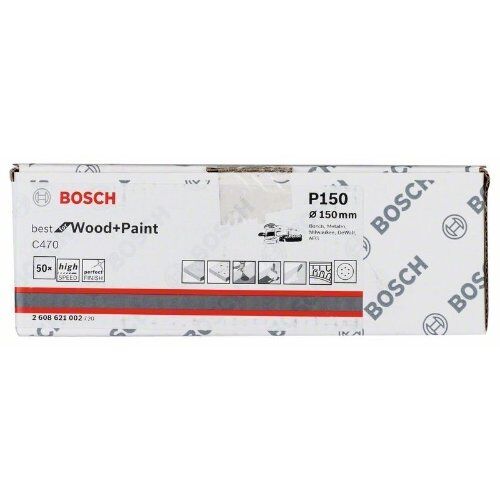  C470 Best for Wood and Paint Schleifpapier für Exzenterschleifer Bosch Schleifblatt C470, 50er-Pack, für Exzenterschleifer 12376439