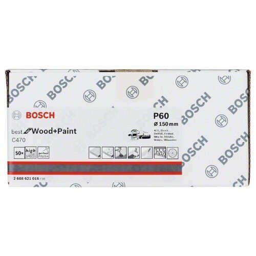  C470 Best for Wood and Paint Schleifpapier für Exzenterschleifer Bosch Schleifblatt C470, 50er-Pack, für Exzenterschleifer 12376498
