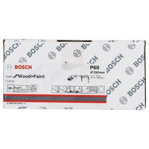  C470 Best for Wood and Paint Schleifpapier für Exzenterschleifer Bosch Schleifblatt C470, 5er-Pack, für Exzenterschleifer 12376436