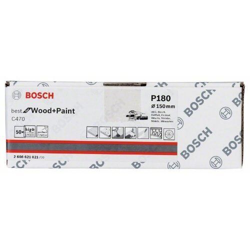  C470 Best for Wood and Paint Schleifpapier für Exzenterschleifer Bosch Schleifblatt C470, 50er-Pack, für Exzenterschleifer 12376447