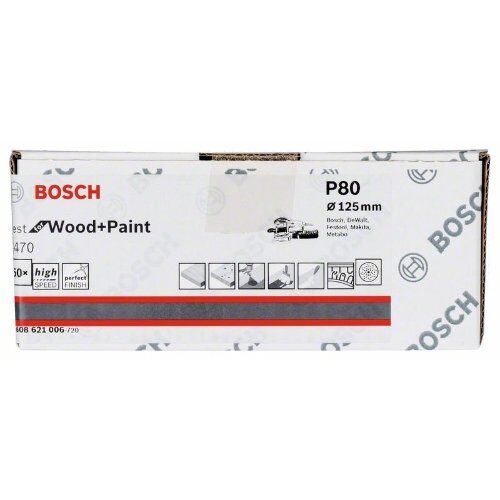  C470 Best for Wood and Paint Schleifpapier für Exzenterschleifer Bosch Schleifblatt C470, 50er-Pack, für Exzenterschleifer 12376448