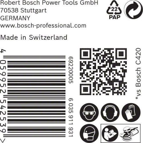  EXPERT C470 Schleifblatt mit 8 Löchern für Exzenterschleifer Bosch EXPERT C470 Schleifpapier mit 8 Löchern für Exzenterschleifer, 125 mm, G 320, 50-tlg., für Exzenterschleifer 12376331