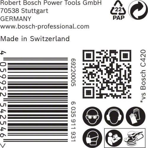  EXPERT C470 Schleifblatt mit 8 Löchern für Exzenterschleifer Bosch EXPERT C470 Schleifpapier mit 8 Löchern für Exzenterschleifer, 125 mm, G 400, 50-tlg., für Exzenterschleifer 12376332