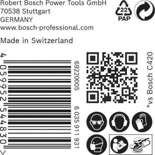  EXPERT C470 Schleifblatt Mehrloch für Exzenterschleifer Bosch EXPERT C470 Schleifpapier Mehrloch für Exzenterschleifer, 150 mm, G 400, 50-tlg., für Exzenterschleifer 12376357