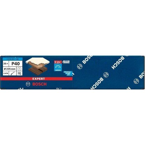  EXPERT C470 Schleifblatt mit 19 Löchern für Trockenbauschleifer Bosch EXPERT C470 Schleifpapier mit 19 Löchern für Trockenbauschleifer, 225 mm, G 40, 25-tlg., für Trockenbauschleifer 12376395