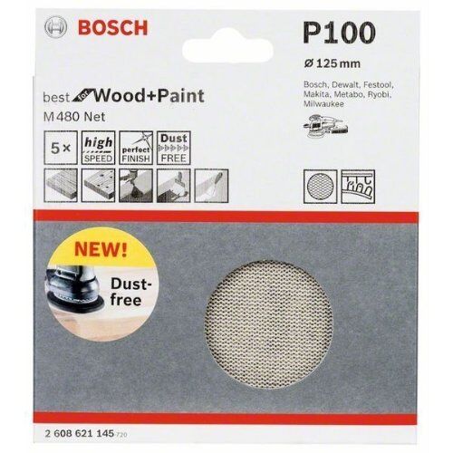  M480 Best for Wood and Paint Schleifnetze für Exzenterschleifer Bosch Schleifblatt, für Exzenterschleifer 12376600