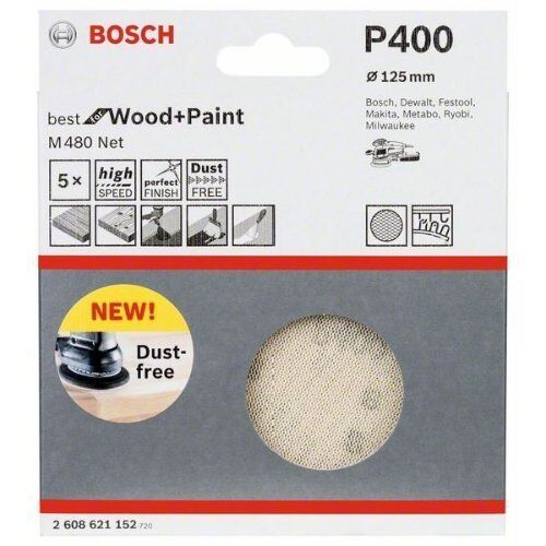  M480 Best for Wood and Paint Schleifnetze für Exzenterschleifer Bosch Schleifblatt, für Exzenterschleifer 12376571