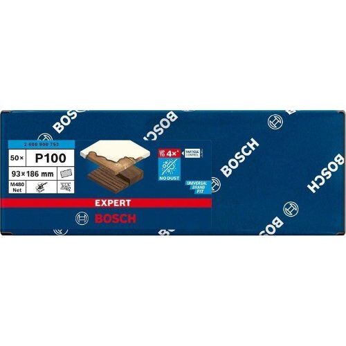  EXPERT M480 Schleifnetze für Schwingschleifer Bosch EXPERT M480 Schleifnetz für Schwingschleifer, 93 x 186 mm, G 100, 50-tlg., für Exzenterschleifer 12375489